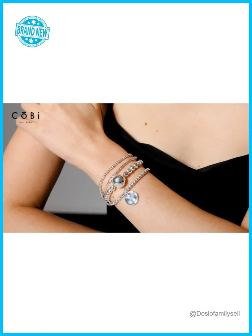 Sterling Silver Plated Beaded Bracelets for Women, Gold Tone 4 Layer Stack with